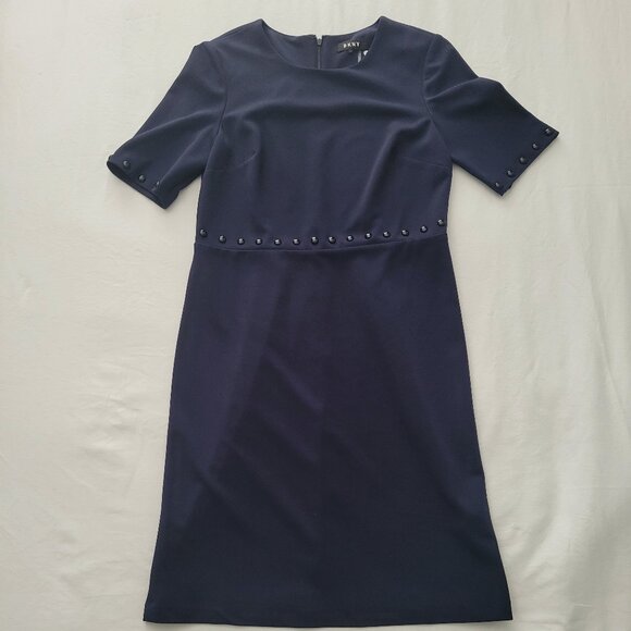 NWOT Navy Blue DKNY Structured Dress - Picture 2 of 8